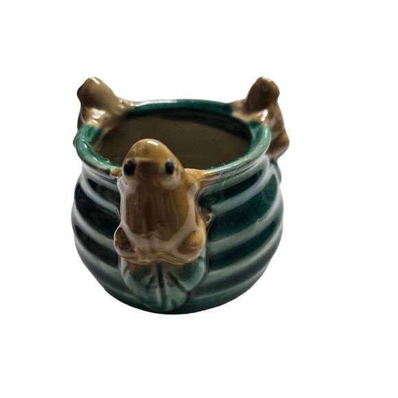 Frog Planter Whimsical Ceramic Flower Pot Succulent Holder Home Decor - Picture 3 of 8